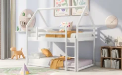 Merax Etagenbett 90x200 Cm Kinderbett Mit Leiter, 2 Einzelbetten Hochbett Für Kinder, Kiefernholzbett, Weiß -Barbie Store f7a0ed11b4dd20e2861f1ee4c1e8b2f6