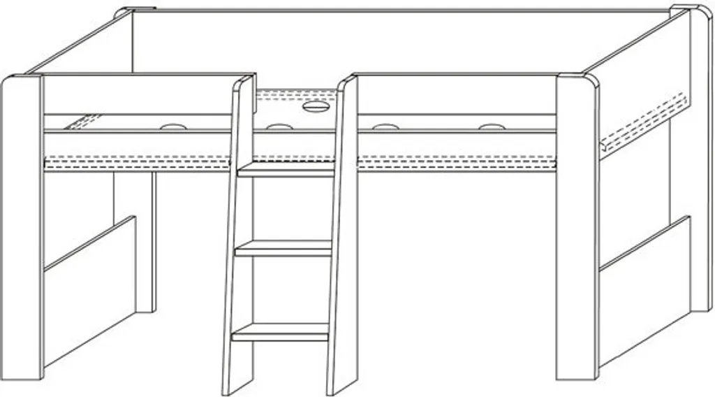 Hochbett Kombination Funky IV Mit Schreibtisch Und Kommode 90x200cm Weiß - Dunkelgrau 6 Hochbett Kombination Funky IV Mit Schreibtisch Und Kommode 90x200cm Weiß - Dunkelgrau – Bild 4