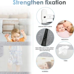 Lospitch Bettgitter 180*80 Cm Bettschutzgitter Kinderbettgitter Für Kinder Babybettgitter Höhenverstellbar Klappbar Passend Für Kinderbetten, Elternbetten Anti-Fall Für Baby Kinder - Grau Schutzgitter-Zubehör -Barbie Store f91bf9a6b8ce509b6f4f067d951cf8f1