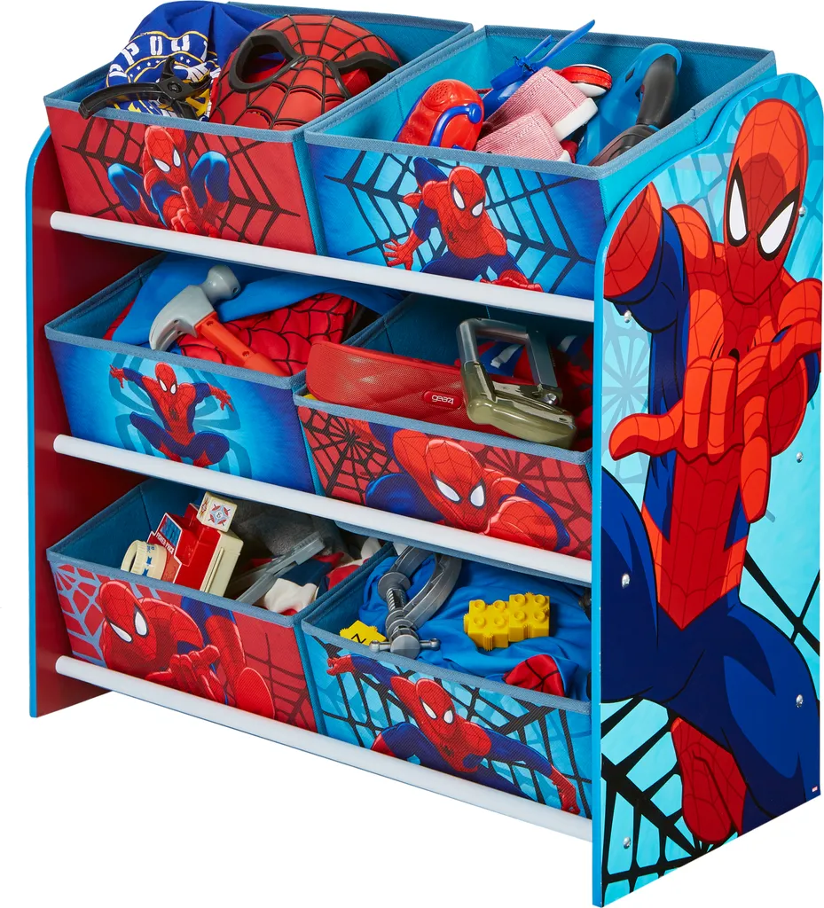 Worlds Appart Spider-Man - Regal Zur Spielzeugaufbewahrung Mit Sechs Kisten Für Kinder, 471SDR 4 Worlds Appart Spider-Man - Regal Zur Spielzeugaufbewahrung Mit Sechs Kisten Für Kinder, 471SDR – Bild 2