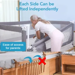 Zehnhase Bettgitter Länge 200 Cm 1 Seite Bettschutzgitter Kinderbettgitter Babybettgitter, Absturzsicherung Für Kinder, Baby, Grau -Barbie Store fa75ab93a1daf37a5f590111e7f9db7c