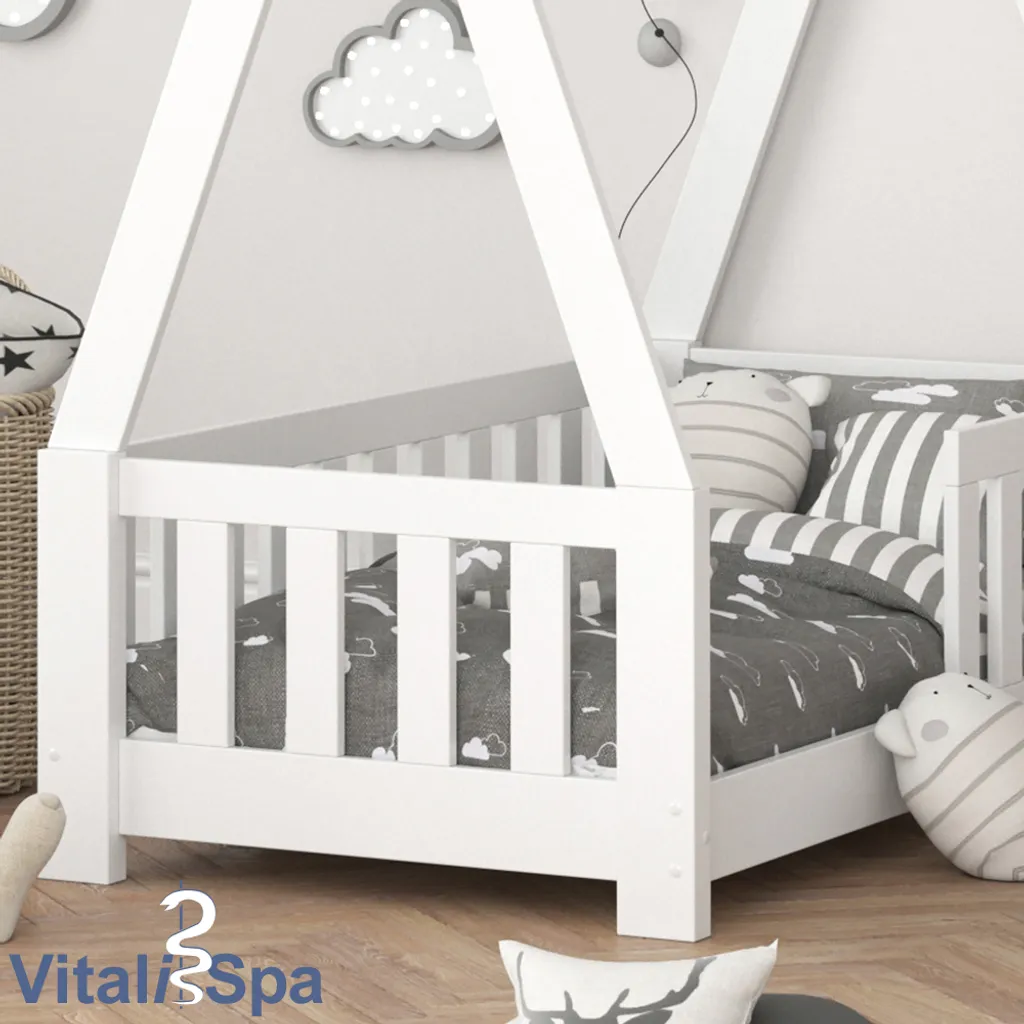 VitaliSpa Kinderbett Tipi Weiß 148 X 166 X 76 Cm Massivholz 7 VitaliSpa Kinderbett Tipi Weiß 148 X 166 X 76 Cm Massivholz – Bild 5