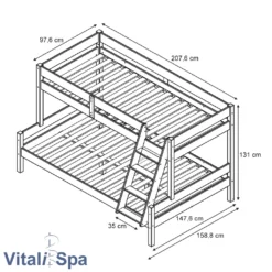 VitaliSpa Hochbett Everest Natur 140x200 Cm Massivholz -Barbie Store fb41d65e8739fcabbb585ce9f08a8998