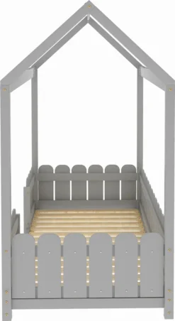 Merax Kinderbett 90x200cm Hausbett Spielbett Kinderhaus Mit Rausfallschutz Und Lattenrost, Schönes Babybett Aus Kiefernholz, Grau -Barbie Store fb55139c3984fd3f7ca657fdd01e3bb6