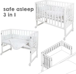 Roba Safe Asleep® Stubenbett 3 In 1 ""Sternenzauber"", Beistellbett Weiß, Babybett & Bank, Mit Zubehör -Barbie Store fbdc9db98cdf108b10c20fa6a7badda2
