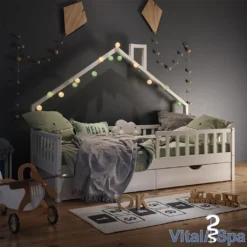 VitaliSpa Kinderbett + Schubladen+ Matratze Noemi Weiß 93 X 208 X 155 Cm Massivholz -Barbie Store fdbb6a5cd0a56850657a7bbb05d973c8