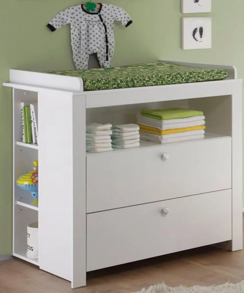 Babyzimmer Komplett Set Olivia Weiss 5-teilig Kleiderschrank Babybett Wickelkommode 2x Regal 4 Babyzimmer Komplett Set Olivia Weiss 5-teilig Kleiderschrank Babybett Wickelkommode 2x Regal – Bild 2