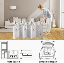 Dripex Laufgitter Laufstall Baby Absperrgitter 14-Paneele Schutzgitter Krabbelgitter Für Kinder Aus Kunststoff Mit Tür Und Spielzeugboard-Grau-Weiß -Barbie Store fe776a274c5cc5073feafee894b4d8cc