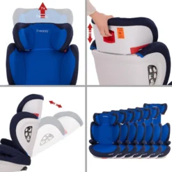 Froggy® Autokindersitz Mit ISOFIX Gruppe II/III + Sicherheitsnorm ECE R44/04 + 5-Punkte-Sicherheitsgurt Verstellbare Kopfstütze+Rückenlehne Blau 13 Froggy® Autokindersitz Mit ISOFIX Gruppe II/III + Sicherheitsnorm ECE R44/04 + 5-Punkte-Sicherheitsgurt Verstellbare Kopfstütze+Rückenlehne Blau -Barbie Store fe815155e2a098bf1e268d7430847917