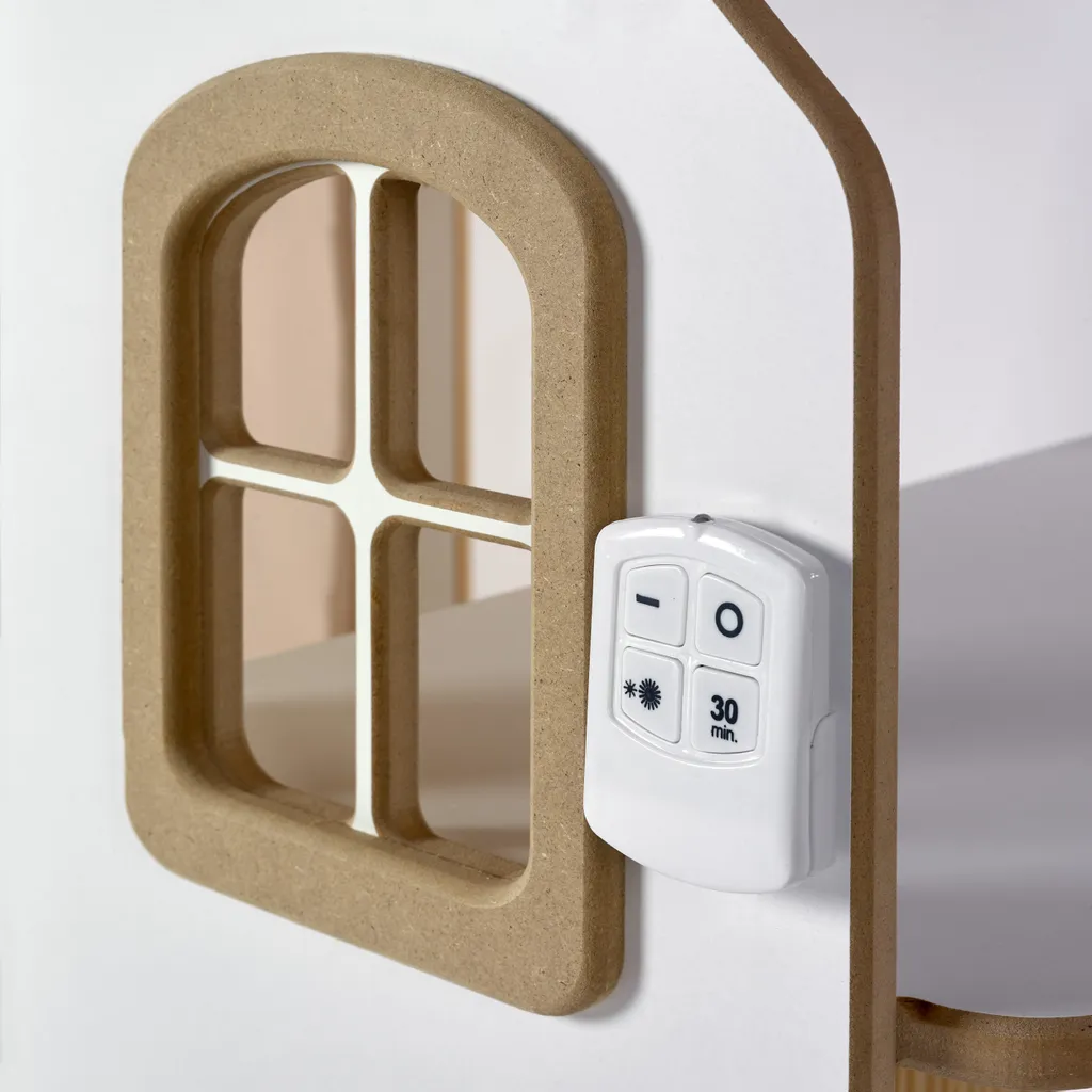 QUEST PVC Kinderspielhaus Aus Holz Mit Schreibtisch Und LED Beleuchtung Natural 9 QUEST PVC Kinderspielhaus Aus Holz Mit Schreibtisch Und LED Beleuchtung Natural – Bild 7