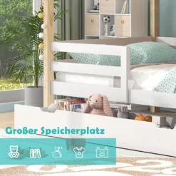 Merax Etagenbett 90x200 Cm Kinderbett Stockbett Mit Schubladen Und Leiter, Lattenrost Und Fallschutz, Spielbett Hausbett Jugendbett Rahmen Aus Kiefer, Weiß Und Natur -Barbie Store febbe945d69633b20c022d0f3625ae7c
