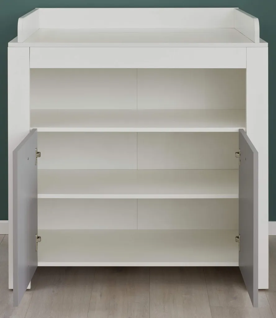 Trendteam Babyzimmer 4-teilige Kombination Pia Weiß Melamin/Lichtgrau Melamin 9 Trendteam Babyzimmer 4-teilige Kombination Pia Weiß Melamin/Lichtgrau Melamin – Bild 7