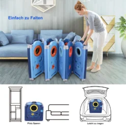 YOLEO Laufgitter Laufstall Baby Absperrgitter Krabbelgitter Schutzgitter Für Kinder Aus Kunststoff Mit Tür Spielzeugboard 14-Paneele Mit Uhr Tafel 26 YOLEO Laufgitter Laufstall Baby Absperrgitter Krabbelgitter Schutzgitter Für Kinder Aus Kunststoff Mit Tür Spielzeugboard 14-Paneele Mit Uhr Tafel -Barbie Store ff9302c5949f89310bb59336bb24f9b3